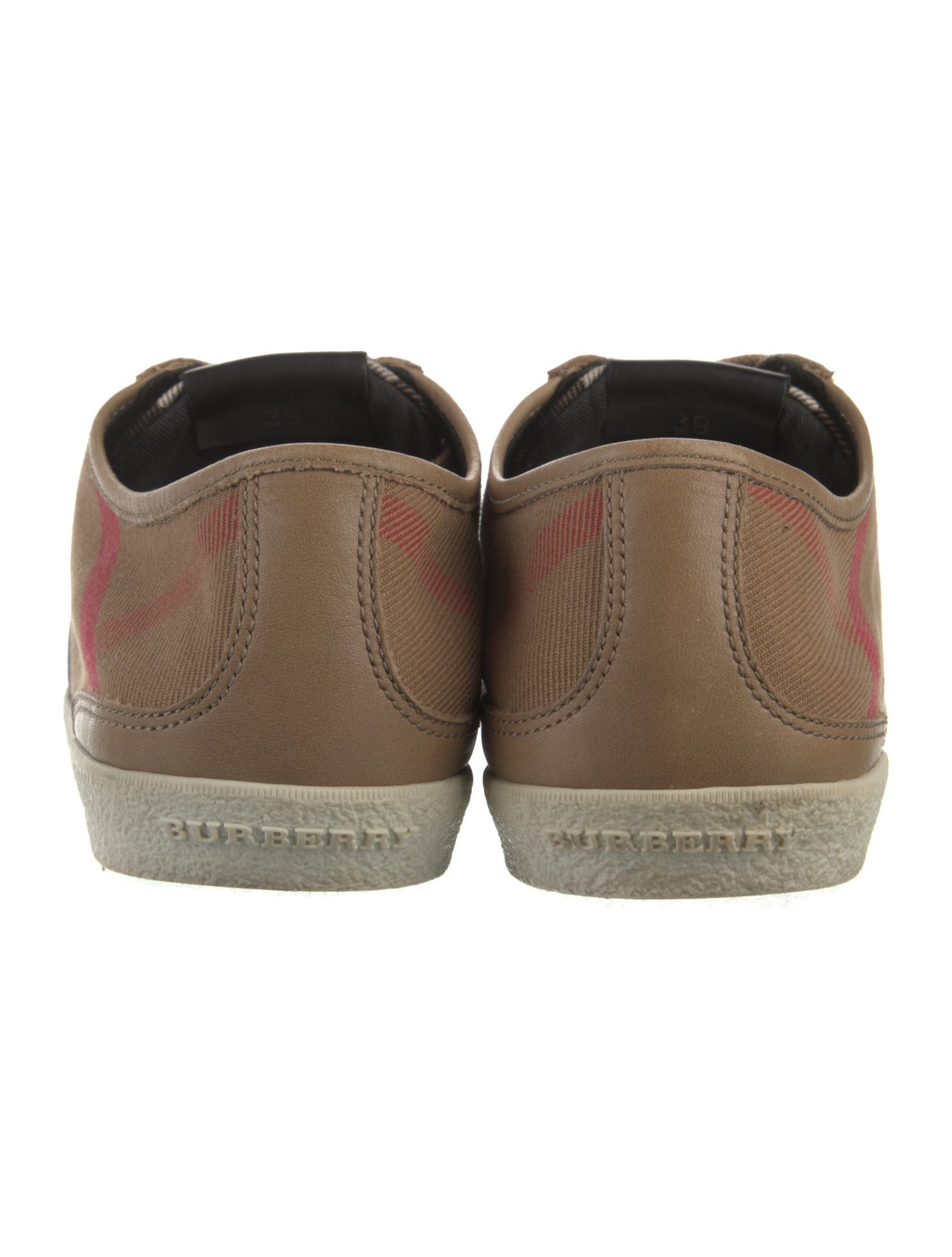 Burberry Canvas Plaid Print Sneakers